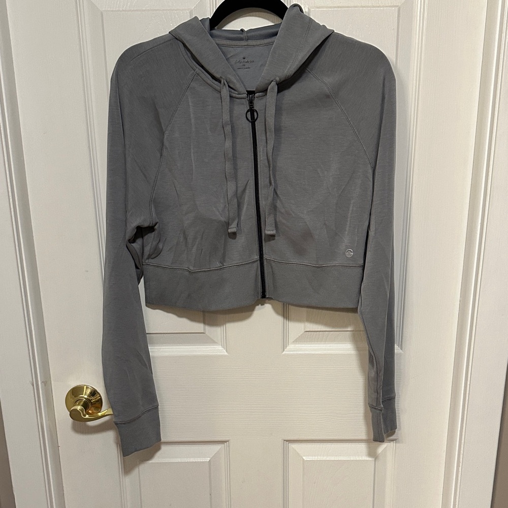 Gilly Hicks by Hollister Gray Cropped Hoodie